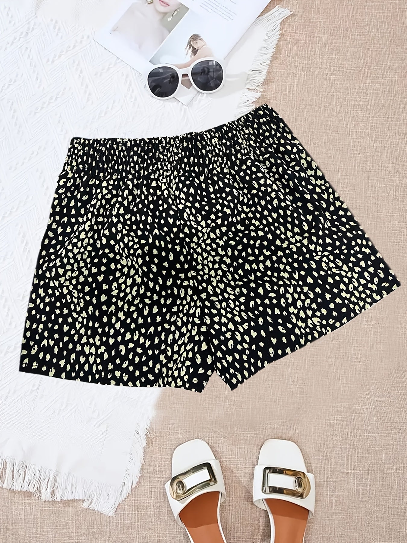 Smocked Waist Shorts for Women Spring Summer Casual Wear
