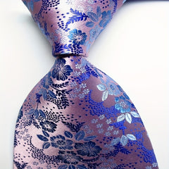 Floral Tie Men's Orange Red Necktie Set Jacquard Woven