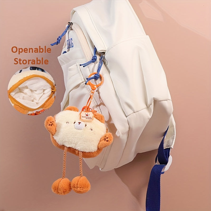 Soft Plush Bread Bear Keychain Bag Pendant Gift Men Women