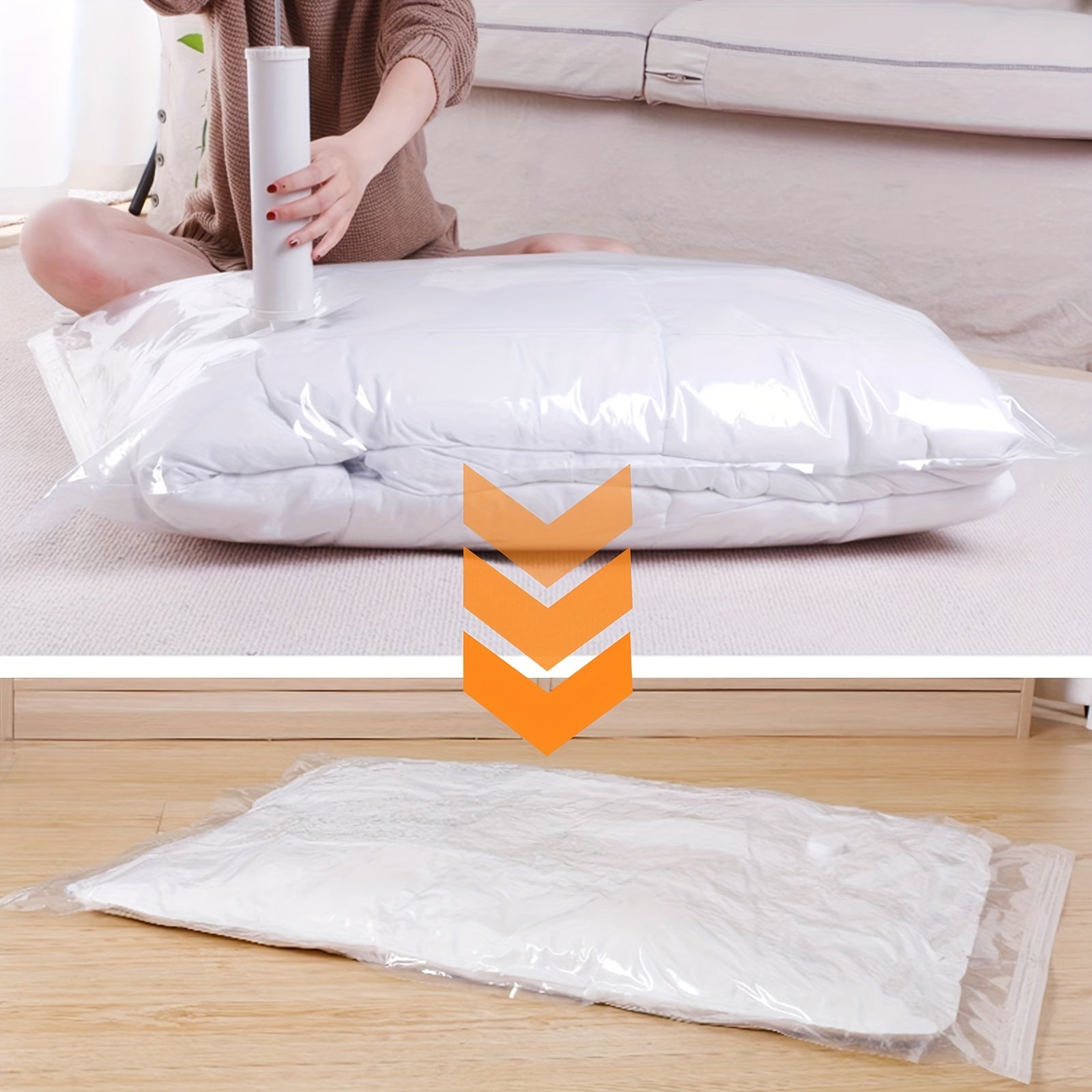 4pcs Transparent Vacuum Compression Storage Bags Sealed Moving Bags