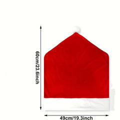 10pcs Red Hat Dining Chair Slipcovers for Christmas Decor