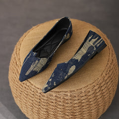 Women's Dark Denim Slip-On Flats Lightweight Walking Shoes