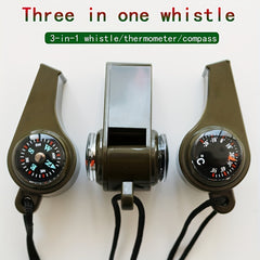 3-in-1 Emergency Whistle Compass Thermometer for Outdoor Sports