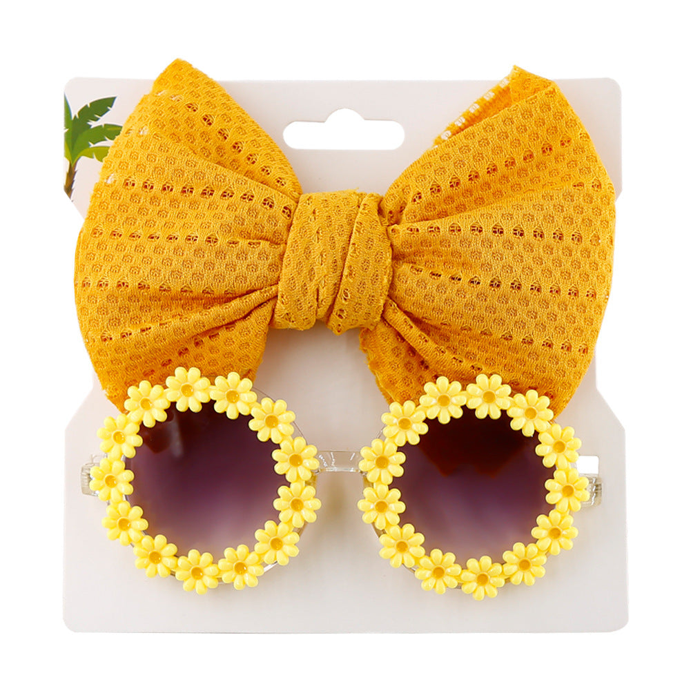 Baby Girl Flower Sunglasses & Headband Set