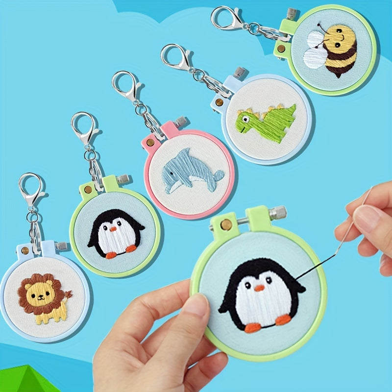 Mini Cross Stitch Embroidery DIY Material Bag Pendant Set