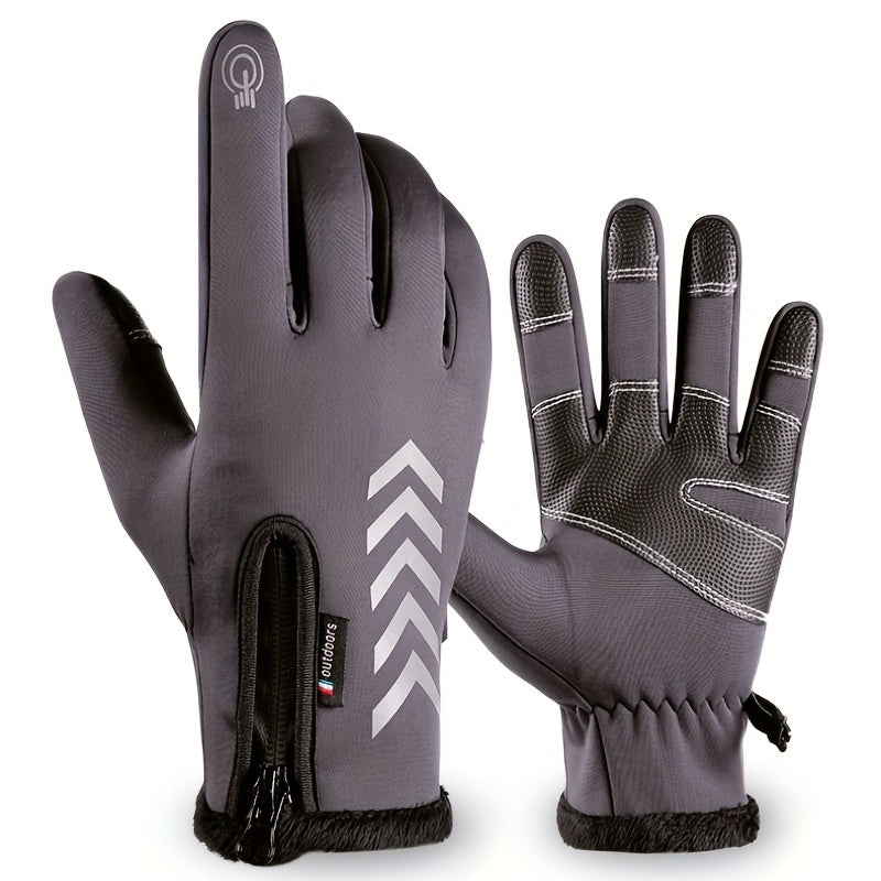 1Pair Waterproof Non-slip Touch Screen Gloves for Outdoor Activities