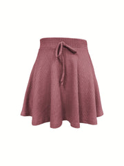 High Waist Drawstring Skirt for Spring & Fall