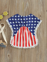 Baby Girls Star Pattern & Striped Swimsuit for Summer Beach Vacation