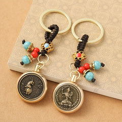 Chinese Knot & Zodiac Sign Charm Keychain for Good Luck