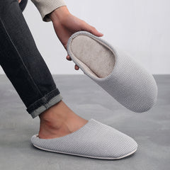 Men's Striped Soft Slides Slippers Shoes For Indoor Outdoor