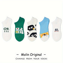 Men's Pattern Liner Anklets Cotton Blend Socks