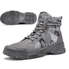 Men's Combat Boots Lace-up Army Shoes Rugged Look