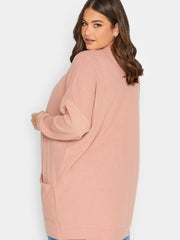 Long Sleeve Open Front Cardigan With Pockets