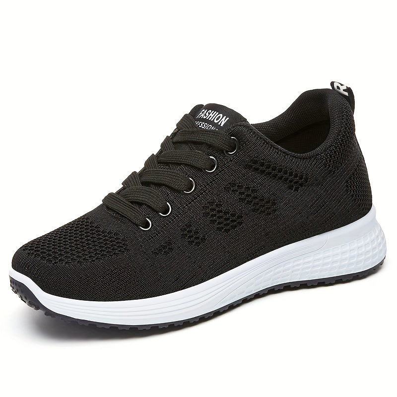 Women's Knit Running Shoes Lace Up Lightweight Sneakers