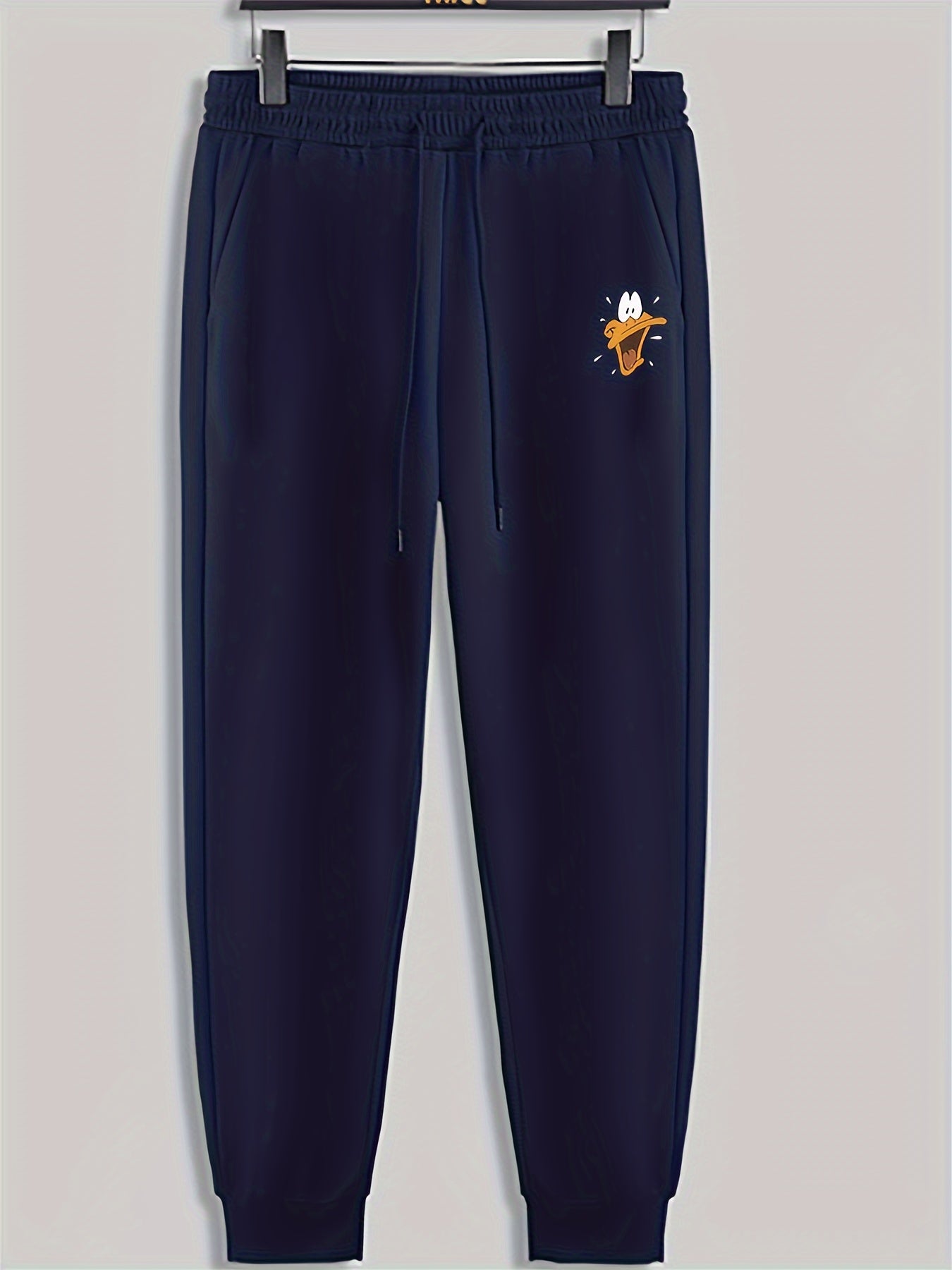 Duck Mouth Print Men's Drawstring Sweatpants Loose Casual Trousers