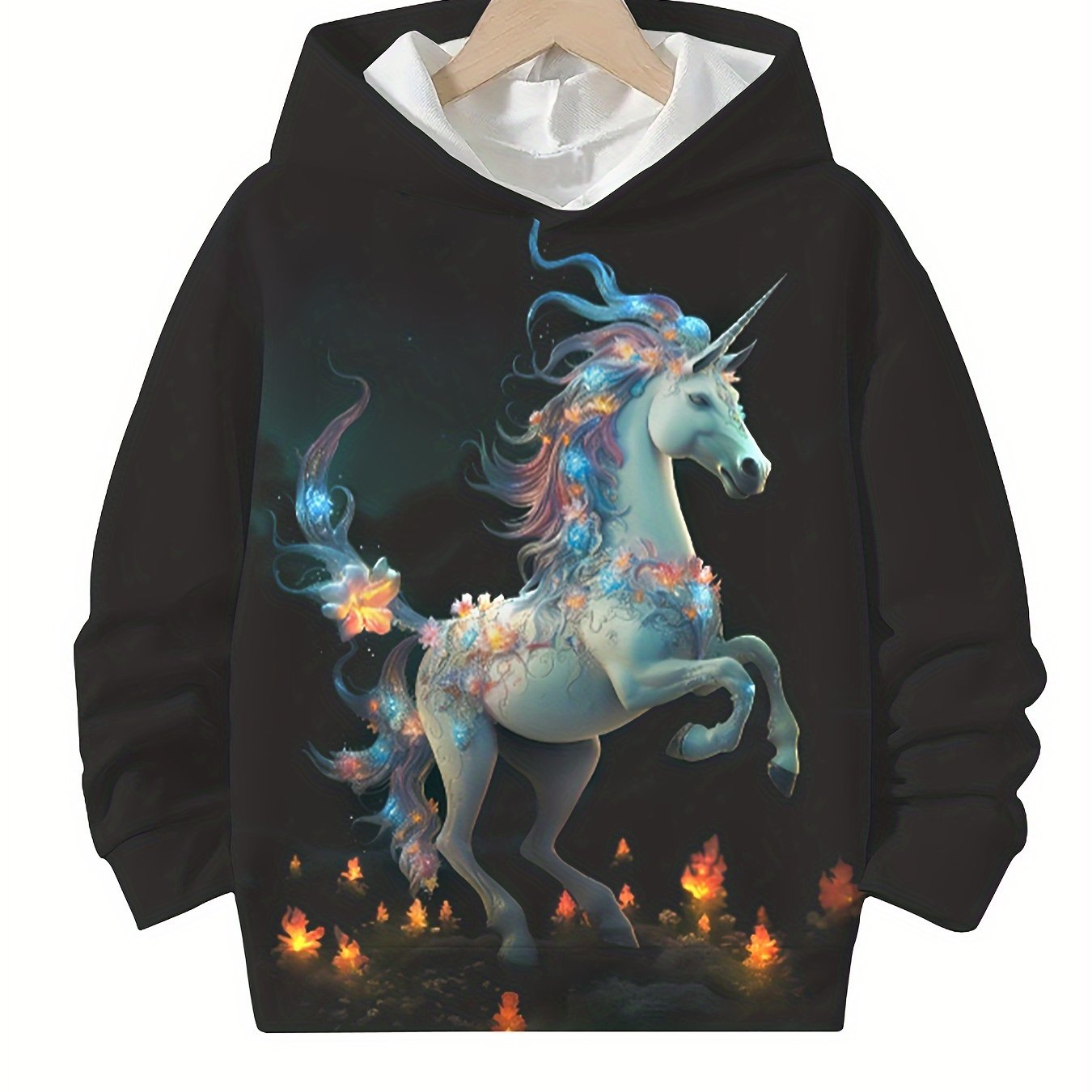 Unicorn Graphic Hoodies Girls Hooded Pullover Spring Fall Gift