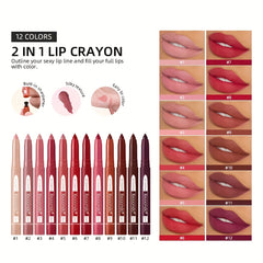 Dual Use Lipliner Waterproof Velvet Matte Lipstick