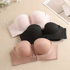 3pcs Front Buckle Strapless Push Up Bras for Women