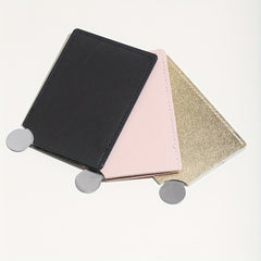 Portable Stainless Steel Makeup Mirror with Sleeve, Travel Vanity Mirror