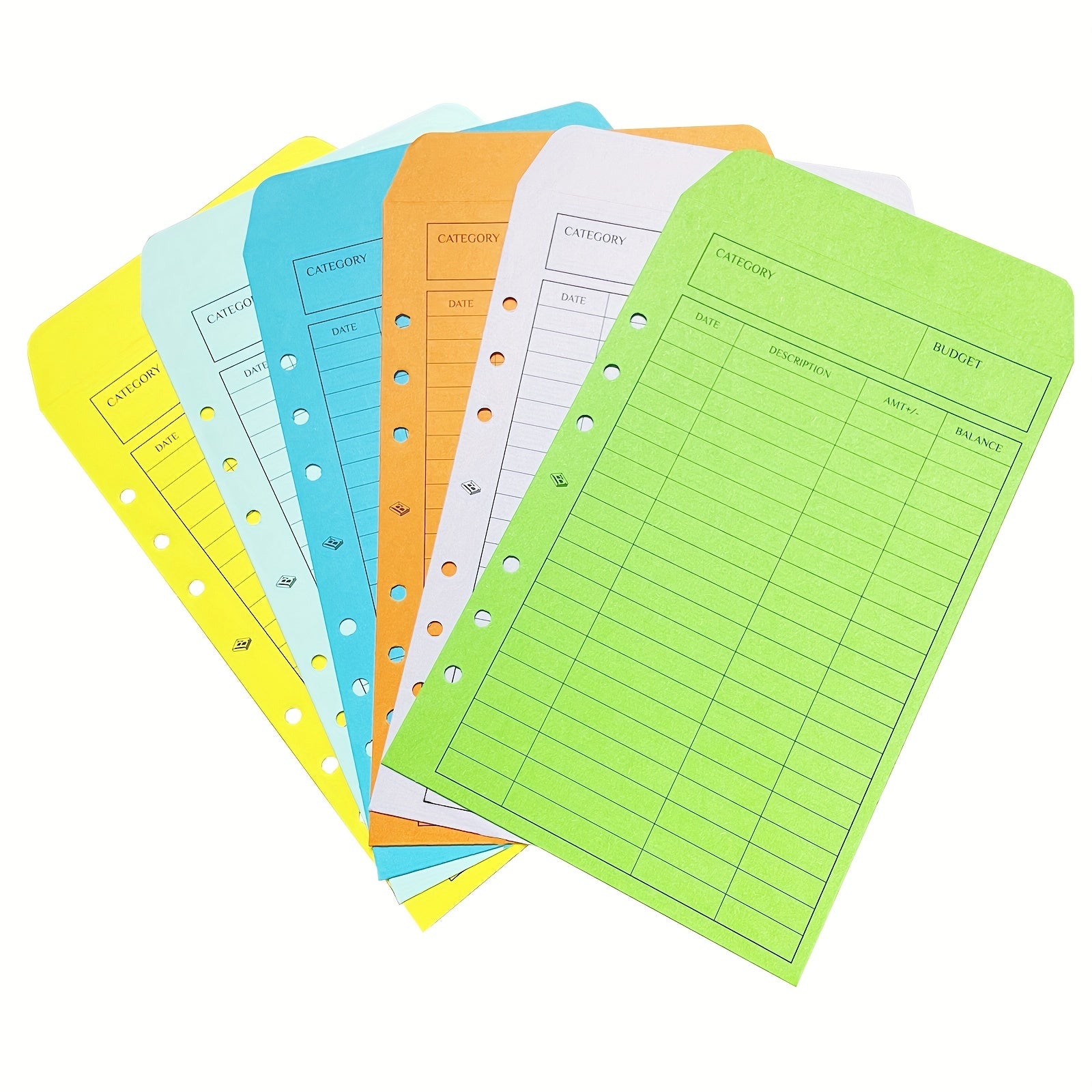12pc Budget Envelopes for Cash System - Vertical Layout - 12 Colors