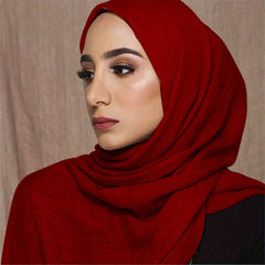 Soft Wrinkle Muslim Headband Sunproof Shawl Scarf for Women