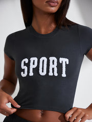 Sport Short Sleeve Yoga T shirt High Stretch Sports Running Top