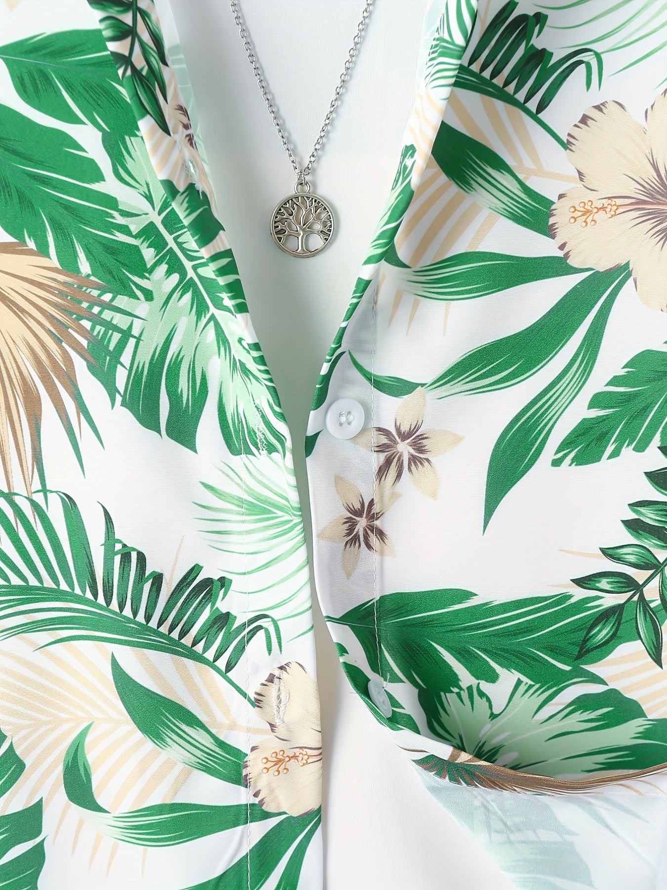 Boys Teen Plant Graphic Print Casual Shirt & Shorts Set for Summer