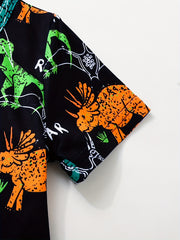 2pcs Boys Dinosaur Graphic Print Tee & Shorts Set Summer Kids Clothes
