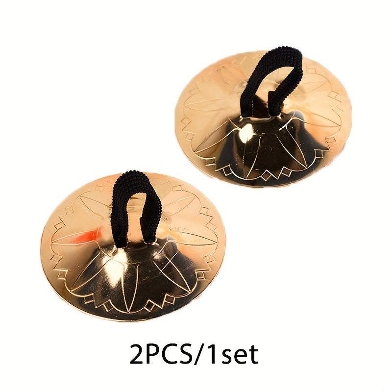 2pcs Indian Brass Finger Cymbals for Belly Dancing
