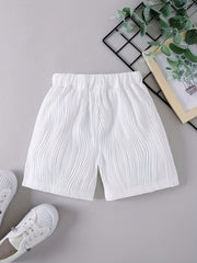 Boys Textured Comfortable Creative Shorts for Summer