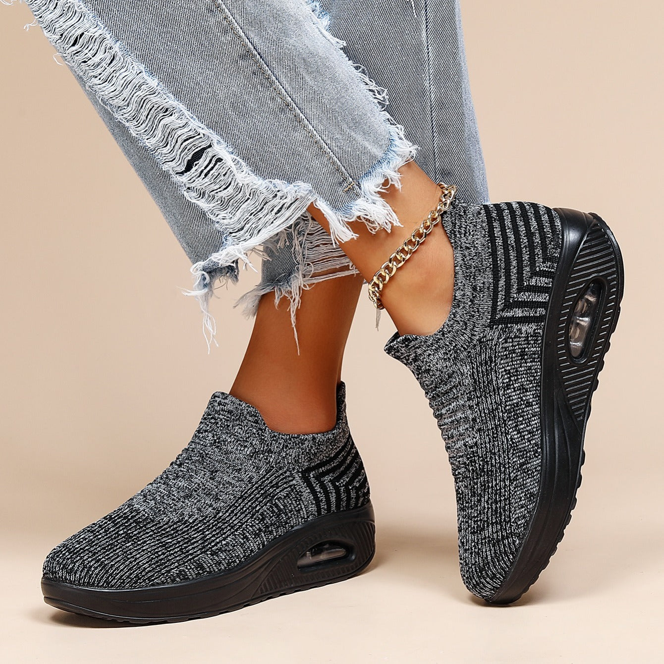Women's Air Cushion Breathable Slip On Sneakers