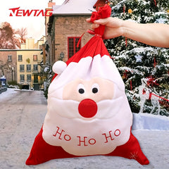 Christmas Golden Velvet Embroidery Gift Bag Santa Claus Large Christmas Decorati
