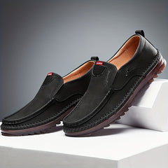 Men's Leather Slip On Loafer Shoes Lightweight Non slip Casual Shoes