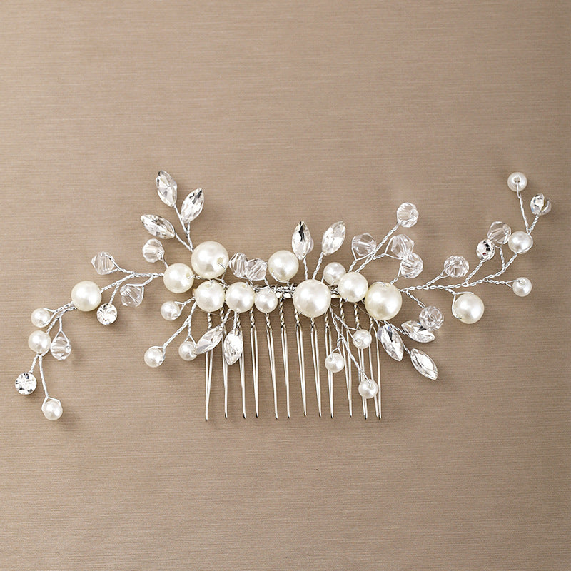 Faux Pearl Crystal Hair Comb Band Tiara Wedding Bridal Accessories