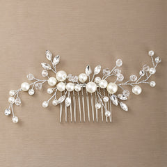 Faux Pearl Crystal Hair Comb Band Tiara Wedding Bridal Accessories