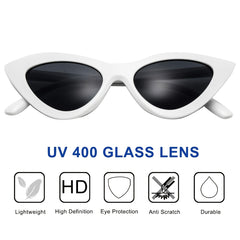 Vintage Cat Eye Sunglasses for Women Clout Goggles Plastic Frame Glasses