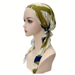 Floral Print Head Wraps Soft Turban Casual Bonnet Ramadan Head Scarf