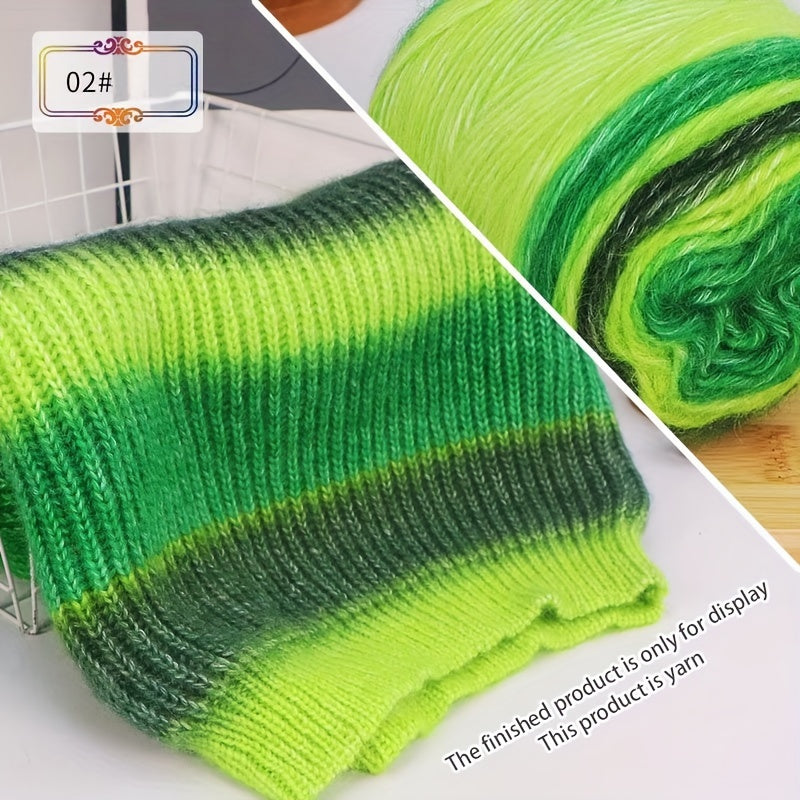 2pcs Silk Mohair Yarn Gradient Wool Thread 100g Roll DIY Knitting Crocheting
