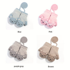Kids Winter Knit Gloves Boys Girls Christmas Holiday Warm Gloves