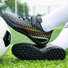 Unisex Turf Football Boots Hook Loop Fastener Outdoor Anti skid TF Soccer Cleats