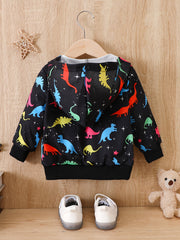 Kids' Cartoon Graphic Zip Up Hooded Windbreaker