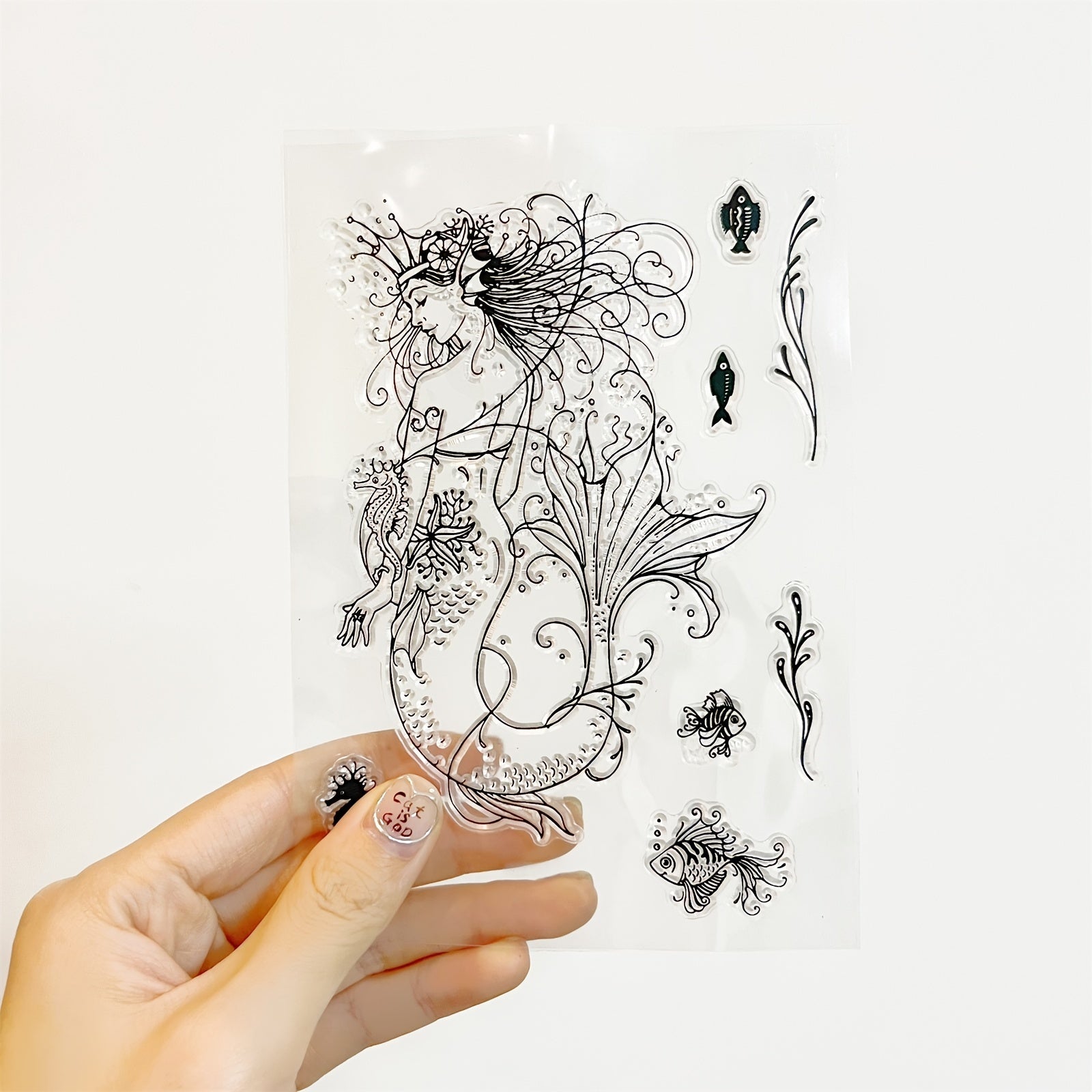 Retro Mermaid Transparent Silicone Stamp