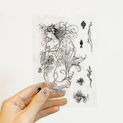 Retro Mermaid Transparent Silicone Stamp