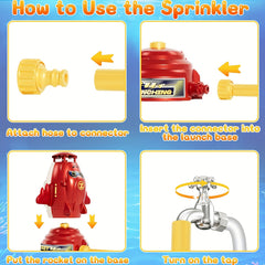 Kids Sprinkler Toy with Adjustable Nozzle Red & Yellow