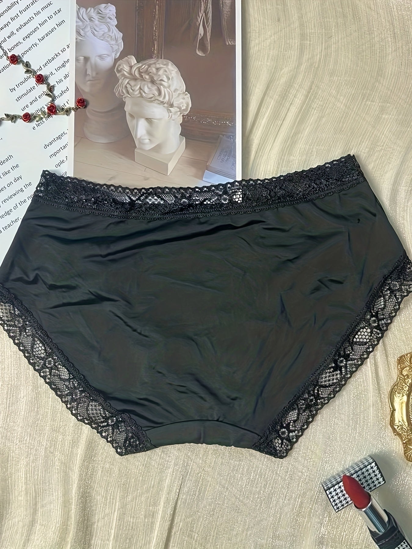 3pcs Stretchy Intimates Panties Breathable Solid Briefs Women's Lingerie
