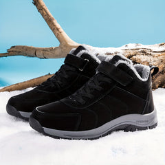 Men's Durable Hiking Shoes Plush Lining Anti-Skid PU Leather