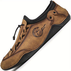 Men's Slip On Loafers with Adjustable Draw String Vintage Walking Shoes