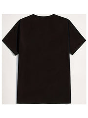 Cross Eyes Face Print Men's Graphic Crew Neck Niche T shirt