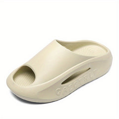 Men's Alphabet Detail Non Slip Platform Slides Soft Sole Cloud Slides