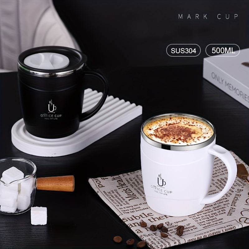 500ml Stainless Steel Insulated Coffee Mug with Lid - 17oz Capacity